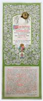 cca 1920-1930 Az Országos Magyar Hadimúzeum Egyesület által kiadott "Nemzeti Ereklye", Nagy-Magyarország vármegyéinek földjéből származó porszemeket tartalmazó "Ércbulla", sorszámozott, névre szóló, 13x31 cm