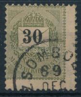 1889 Elektro 30kr 12:11 1/2 fogazással, elfogazva