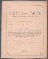 1878 Csöndes Órák szépirodalmi, társadalmi és művészeti közlöny I. évf. 33-39. számai (5 db). Szerk.: Benedek Aladár. Bp., 1878, Wilckens F. C. és Fia-ny., 10 sztl. lev. Fűzve, kissé sérült, részben szétvált fűzéssel.