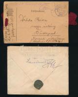 1918 Havas Pál zászlós, a cs. és kir. 10. huszárezred tagjának 2 db tábori posta levele, "K. u....