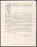 1908 Bp., az Országos Halotthamvasztó Egyesület körlevele Kézdi-Kovács László (1864-1942) festőművés...