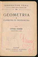 Lenkei Ferenc: Geometria I. Planimetria és Trigonometria. Ismeretek Tára 11. sz. Bp., [1924], Rényi ...