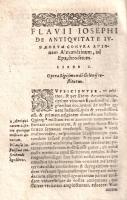 Iosephus Flavius: 
[Opera omnia quae extant.] Flavii Iosephi Operum Tomus secundus. Que continentur...