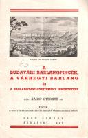 Kadic Ottokár:  A budavári barlangpincék, a várhegyi barlang és a Barlangtani Gyűjtemény ismertetése. Budapest, 1942. Magyar Barlangkutató Társulat Várhegyi Bizottsága (Kapucinus-nyomda). 27 + [1] p. Egyetlen kiadás. Kadic Ottokár (1876-1957) geológus, paleontológus, barlangkutató, a Barlangvilág és Barlangkutatás című szakperiodikák szerkesztője, az 1930-as évek elejétől a budavári barlangrendszer feltárója. A Várhegy belsejét földtörténeti időktől fogva egy igen bonyolult hálózatú mésztufa-barlangrendszer szelte keresztül, e barlangrendszer járataiba egyes budavári házak pincéiből lejárás nyílt a török időktől kezdve. A korábban is ismert pince- és barlangrendszert a Váralagút és a Mátyás-templom építése folytán az 1880-as években kezdték el alaposabban tanulmányozni, ám a tudományos barlangkutatás csupán az 1930-as évek elején indult meg, Kadic Ottokár geológus vezetésével. Az egybefüggővé és bejárhatóvá tett barlangrendszert 1935-ben nyitották meg a nagyközönség előtt. Oldalszámozáson belül számos szövegközti felvételt közlő tanulmányunk a barlang korai kutatástörténetét részletezi, illetve a járatrendszer egyes helységeit méltatja. Fűzve, illusztrált kiadói borítóban. Jó példány.