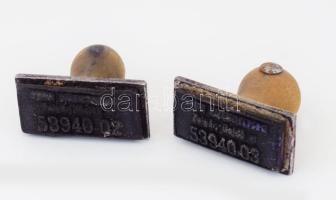 2 darab fa bélyegző, h. 5 cm