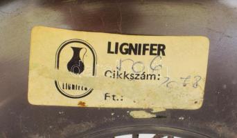 Lignifer réz falitál, jelzett, kopással, d: 29,5 cm