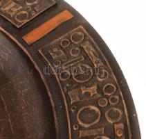 Iparművész réz modernista falitál, kis kopással, d: 36 cm