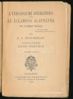 Rousseau, [Jean-Jacques]: A társadalmi szerződés vagy az államjog alapelvei. Ford.: König Ferenc. Ol...