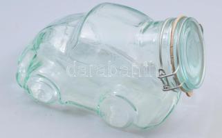 Olasz autó alakú üveg bolti cukorkínáló, jelzett, hibátlan, 25x14 cm