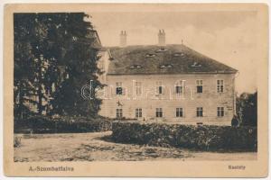 1907 Alsószombatfalva, Alsó-Szombatfalva, Sambata de Jos; Brukenthal kastély. Ehrenwald Henrik kiadása, Goldmann felvétele / castle + "M. kir. Rokkantügyi Hivatal" (szakadás / tear)