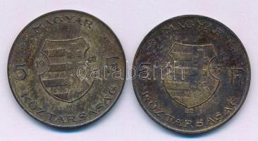 1947. 5Ft Ag "Kossuth" (2x) T:VF,F patina Adamo F8.1