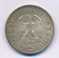 Német Harmadik Birodalom 1936A 5M Ag "Paul von Hindenburg" T:XF-VF, patina German Third Reich 1936A 5 Reichsmark Ag "Paul von Hindenburg" C:XF-VF, patina Krause KM#86