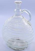 Palack. Zemplén, 18. sz. vége, színes üvegszál díszítéssel, m: 34,5 cm /// Bottle. Zemplén, late 18th century, decorated with colored glass threads. Height: 34,5 cm