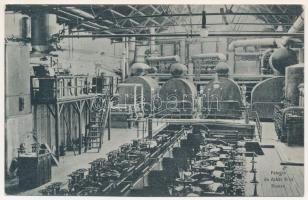 Roman, Romanvarasch, Románvásár; Fabrica de Zahar Brut / sugar factory, interior, sugar crushing (EK)