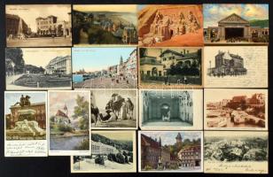420 db régi külföldi városképes lap, érdekes vegyes anyag!!