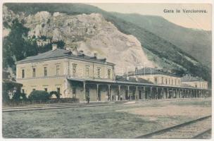 1908 Varcsaró, Verciorova, Varciorova (Orsova); vasútállomás / Gara / railway station (EB)
