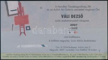 Váli Dezső: 2007-1942=65. Váli Dezső által ALÁÍRT példány! Bp., 2007, Hamilton Aulich Art Galéria. K...