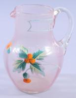 Szecessziós kiöntő. zománcfestett, m: 12 cm