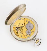 Omega ezüst (Ag) tokos zsebóra, működik, másodperc segédkörrel, bruttó 72g, d: 4,5 cm