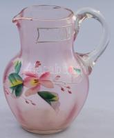 Szecessziós emlékkiöntő, cca 1900, zománcfestett, kis lepattanással, m: 12 cm