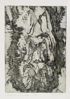 Becsey Zsuzsa (1969-): Írókép 5, 1999. Horganylemez nyomat, papír. Jelzett. Művészpéldány E.A. 2/13 számozással. 32x22 cm