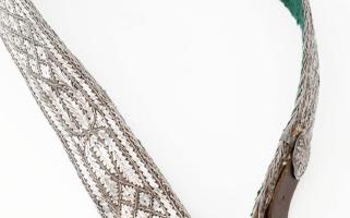 Dzsambia / Handzsár. Jemen, 20. sz. első harmada, ezüsttartalmú / ezüstözött részekkel, berakásokkal...