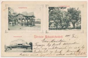 1904 Bikszádfürdő, Baile Bicsad, Bixad; Források, vendéglő, park részlet. Czettel és Deutsch kiadása / springs, restaurant, park. Art Nouveau (EK)