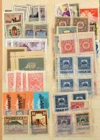 Levélzárók, adománybélyegek, okmánybélyegek, kevés postabélyeg, érdekes anyag, 8 lapos közepes berak...