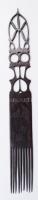 Tradicionális afrikai ébenfa fésű, h: 53 cm