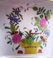 Herendi indai kosár fantázia mintás urnaváza. Kézzel festett, jelzett, hibátlan 13 cm