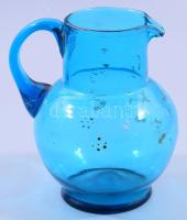 Kancsó. Színezett üveg, cca 19. sz. vége, lekopott festéssel, kis sérüléssel, m: 12 cm