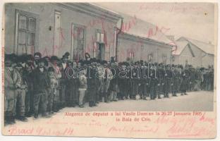 1913 Körösbánya, Kőrösbánya, Altenburg, Baia de Cris; Alegerea de deputat a lui Vasile Damian la 26/27 Januarie 1905. Joan Cutean / Vasile Damian megválasztása / election ceremony (vágott / cut)