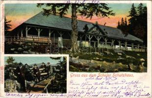 1909 Brassó, Kronstadt, Brasov; Schuler menedékház. Hiemesch / Schutzhaus / rest house (EK)