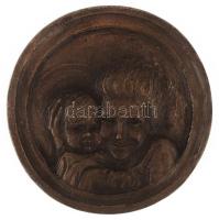 Anya gyermekével, réz plakett, jelzés nélkül, d: 15,5 cm