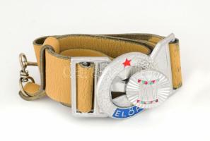 Úttörő öv, festett alumínium csattal, kopással