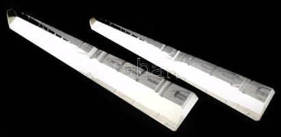 2 darab fazettált csiszolt mintás asztaldísz, m: 19-20 cm