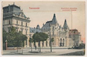 Temesvár, Timisoara; Pályaudvar, vasútállomás, villamos, zsinagóga. Leporellólap 10 kis képpel / railway station, tram, synagogue. Leporellocard with 10 pictures