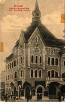 Temesvár, Timisoara; Gyárváros, városi bérpalota, Schneider üzlete. A Koronaherczeg Tőzsde kiadása / Fabric, palace, shop (ragasztónyomok / glue marks)