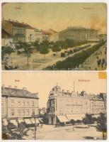 Arad - 2 db RÉGI város képeslap: Andrássy tér / 2 pre-1945 town postcards: square