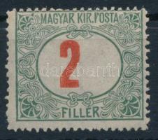 1915 Pirosszámú Portó 2f balra csúszott értékszámmal, felül torzult P