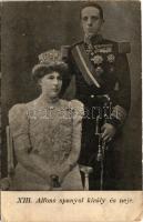 1910 XIII. Alfonz spanyol király és neje. Bíró A. kiadása / Alfonso XIII, King of Spain and Victoria Eugenie of Battenberg, Queen of Spain (EB)