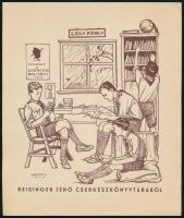 Márton Lajos (1891-1953): Reisinger Jenő cserkészkönyvtárából (ex libris), 1928. Klisé, papír, jelzett a klisén, 18,5x15,5 cm