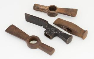 4 darab klf funkcióval bíró kalapács fej, közte jelzett, h: 20 cm alatt