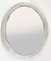 Tükör kötegelt motívumos keretben, kopással, 58x47 cm