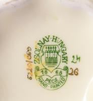 Zsolnay virág mintás váza. Kézzel festett, jelzett, hibátlan 15 cm