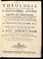 Staidel, Bonaventura: Theologia moralis universa 1-2. Eger, 1780. Typ Scholae Episcopalis. 216p. 246p. Korabeli enyhén sérült aranyozott félbőr kötésben.