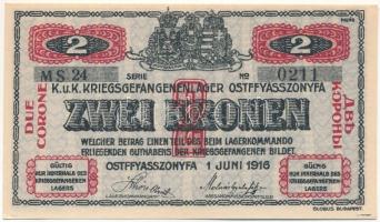 Ostffyasszonyfa / Hadifogolytábor 1916. június 1. 2K arab sorozat- és sorszámmal "MS 24 0211&qu...