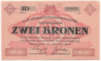 Somorja / hadifogolytábor 1916. január 15. 2K két nagybetűs és egy szám sorozat és alacsony arab sor...