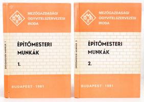 Építőmesterei munkák 1-2. köt. Szerk.: Dr. Csordás György, Domonkos Imre, Lovas István, Saári Gábor. Bp., 1981., Mezőgazdasági Ügyvitelszervezési Iroda, 175 p.; 175 p. Kiadói kartonált papírkötések. Megjelent 2000 példányban.