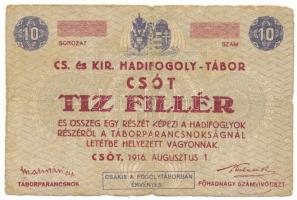 Csót / Hadifogolytábor 1916. augusztus 1. 10f számozás és aláírás nélkül T:F,VG Adamo HHC-1.1